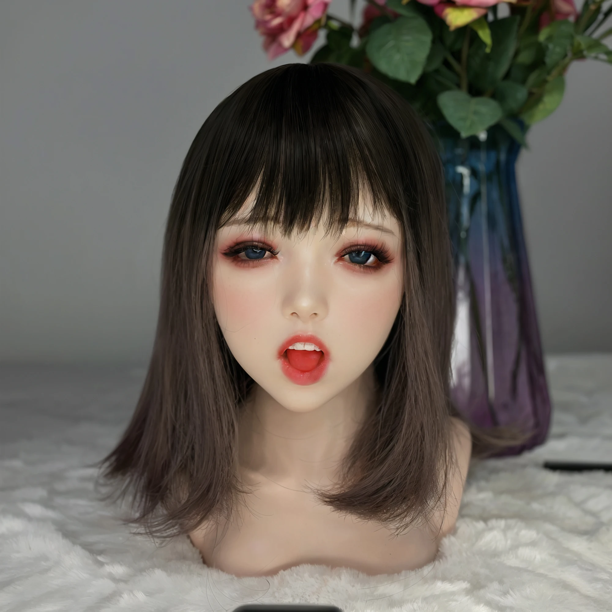TPE doll single head,TPE material, art cosmetics, male adult toys, simulating female big head, real face, special mouth channel, image 5
