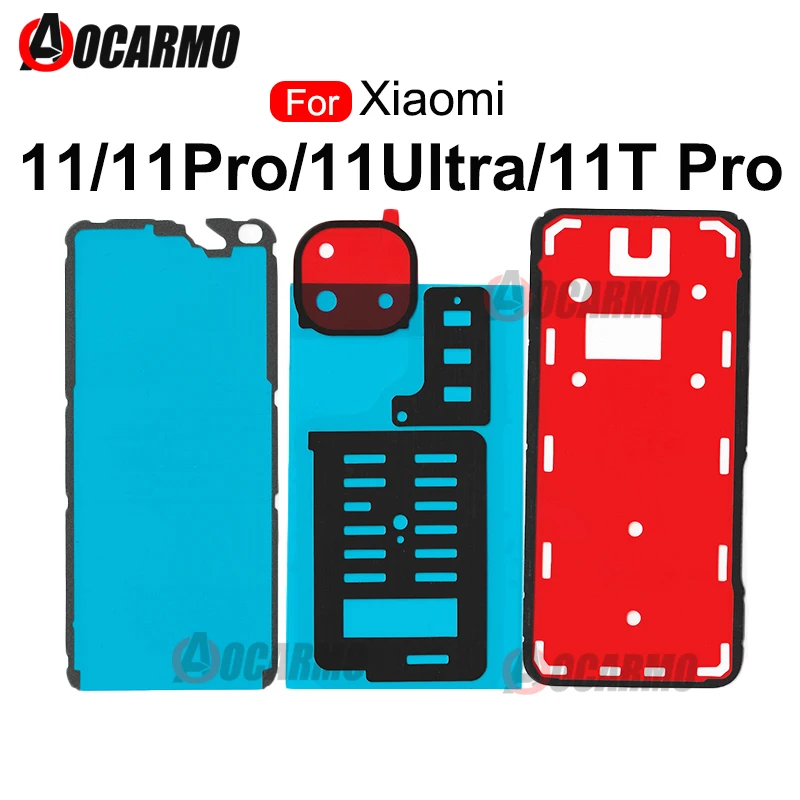 Aocarmo For Xiaomi 11 Pro Ultra 11u Mi 11T Pro Front LCD Back Adhesive Rear Glass Cover Adhesive Camera Lens Sticker Glue