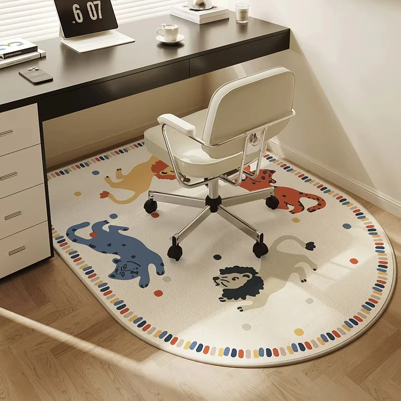 

VIKAMA Cute Cartoon Office Study Chair Carpet Wheelchair Floor Mat Bedroom Bedside Rugs Dressing Table Carpet Home Decoration