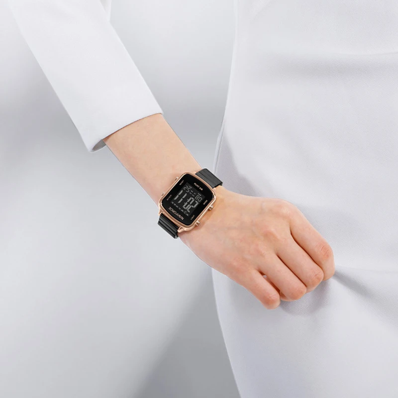 

NAVIFORCE креативные новые водонепроницаемые цифровые часы для женщин, ЖК-дисплей даты, стальной ремешок, электронные наручные часы Relogio Feminino