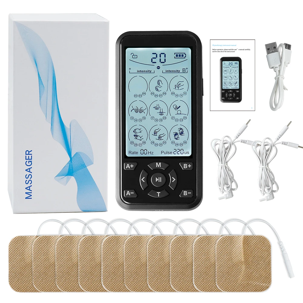 

36 Mode Electric Tens Massager EMS Muscle Stimulator Acupuncture Pain Relief Massage Pulse Therapy Slimming Electrostimulator