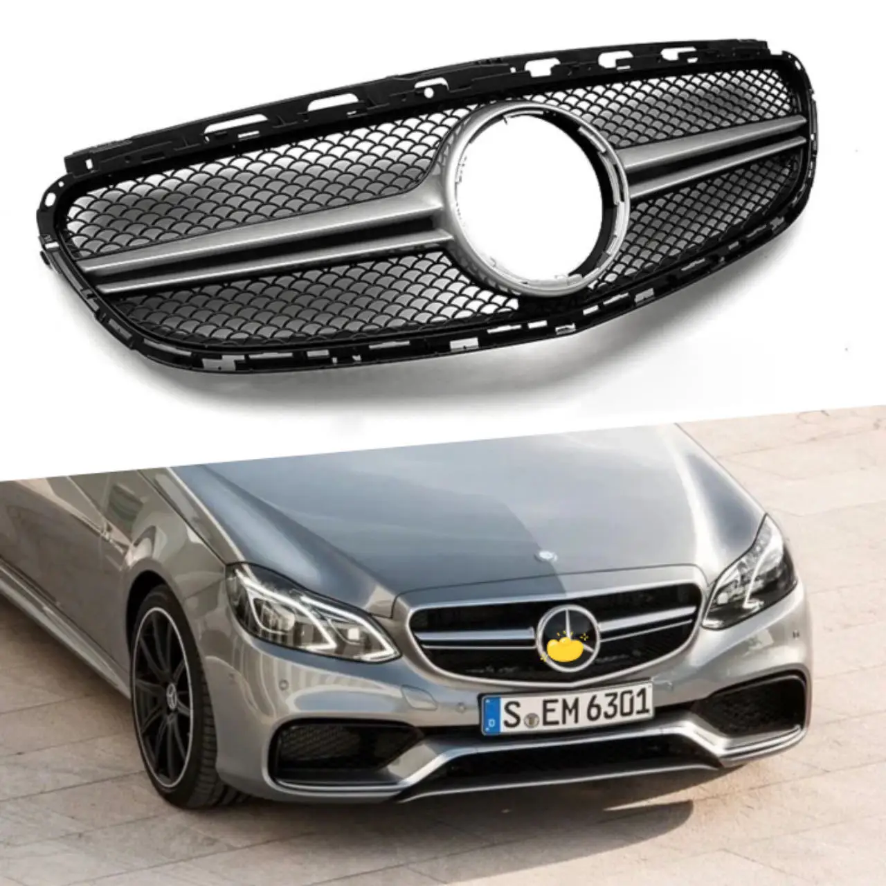 

Для Mercedes Benz E-Class W212 2013-2015 E200 E250 E300 E350 AMG Стиль Передняя решетка Верхний бампер Капот Сетка