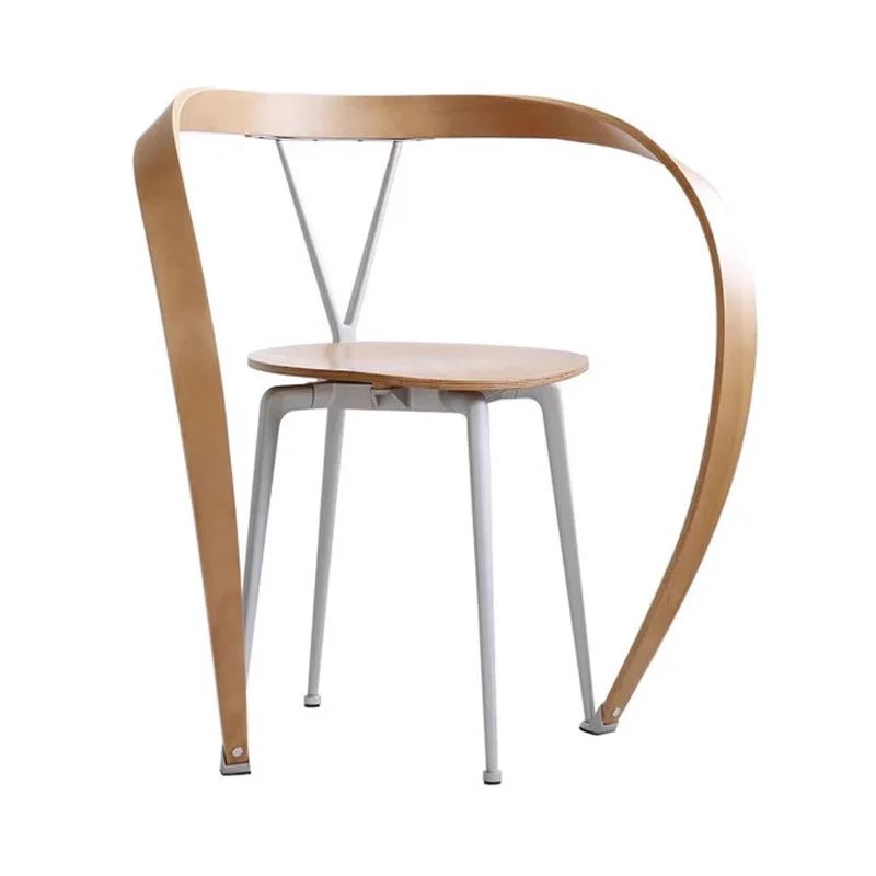 Villa Home Dining Table and Chair Lapel Chair Single Creative Stainless Steel Armchair