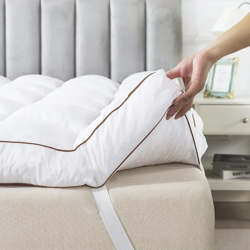 

3 Inch Memory Foam Mattress Topper Full Size Plus Thicked Down Alternative-Lined, 1700GSM Fluffy Shredded Memory Fo