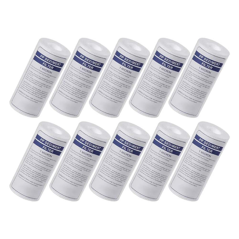 10 Pack 5 PP Cotton Water Filter Cartridges for Water Purifiers Dispensers Filter Jug Replacement Cartridge Set for Everyday Use