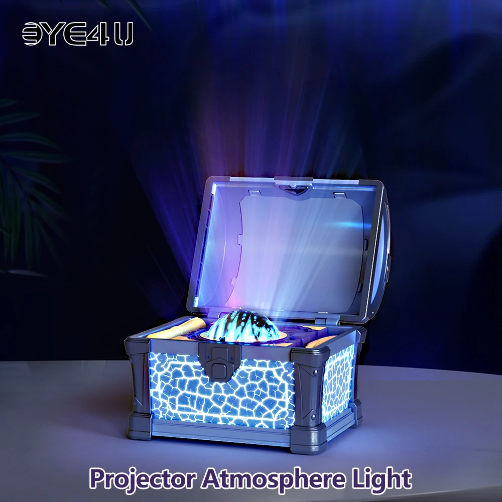 Proiettore Luce d'atmosfera Luce di flusso USB Luce notturna Lampada a LED per bambini Cielo stellato Baule del tesoro Lampade per proiezione Regalo di compleanno