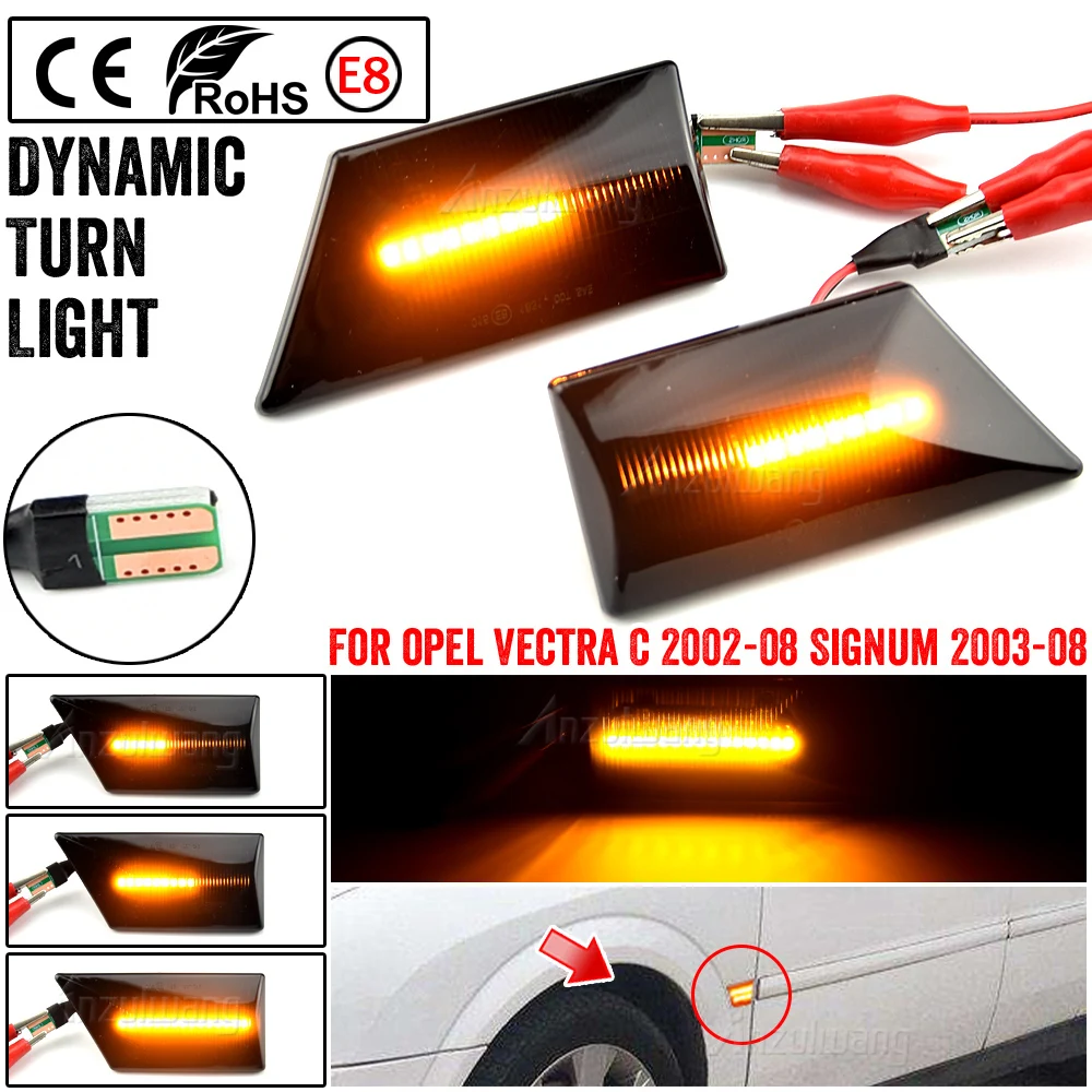 Car Led Dynamic Turn Signal Light For Opel Vectra C 2002-2008 Signum 2003-2008 Side Marker Fender Lights Blinker Indicator Lamp