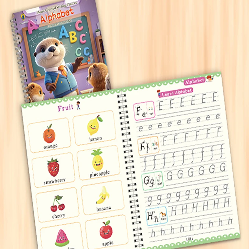 كتاب التعلم القابل لإعادة الاستخدام باللغة الإنجليزية ثلاثية الأبعاد الخط الأبجدية كتاب الرسم ممارسة أرقام الكتب التعليم للأطفال