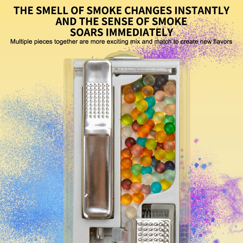 

Handheld DIY Cigarette Capsule Injector Push Box Portable Smoking Tool Equipped with 100pcs Burst Bead Particles