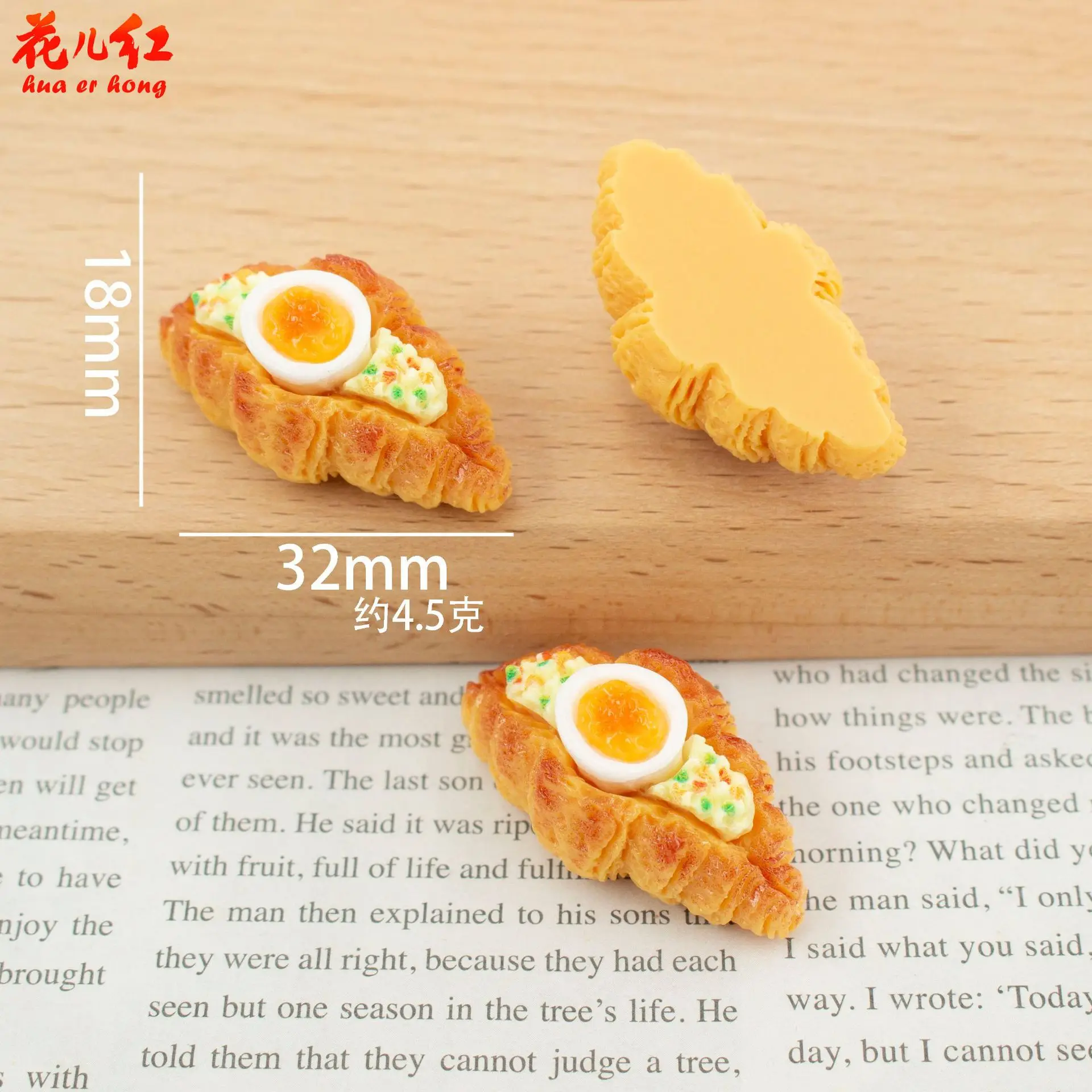 

5pcs Lava Egg Croissant Imitation resin jewelry accessories Suitable for DIY hair accessories and hair clips
