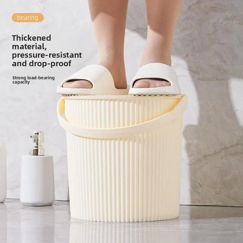

Plastic Tra Can Chair Two-In-One with Lid Fiing Garbage Home Storage Buet Drill Office Rotatable Small Water Buet
