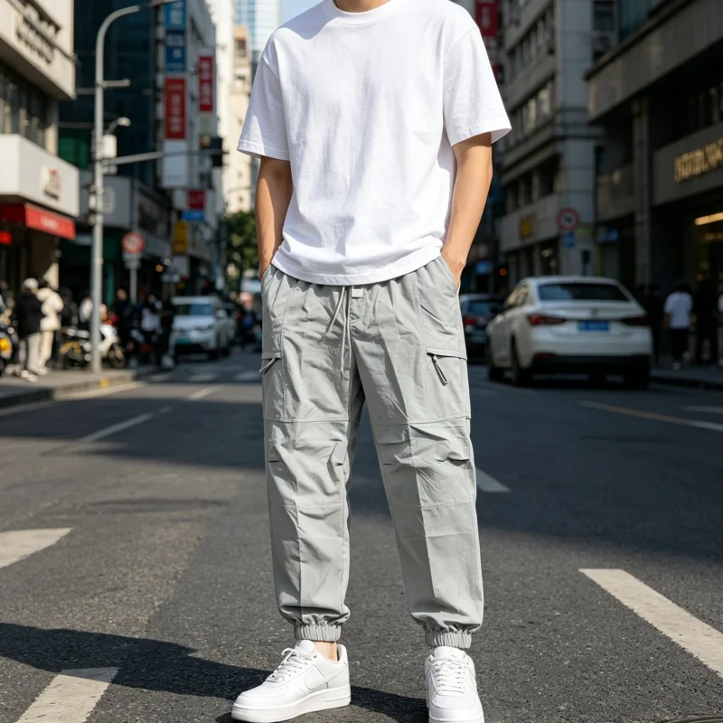 

2026 New Multi-Pocket Pants with Cuffed Bottoms - Spring and Autumn Style Youth Cuffed Casual Work Pants