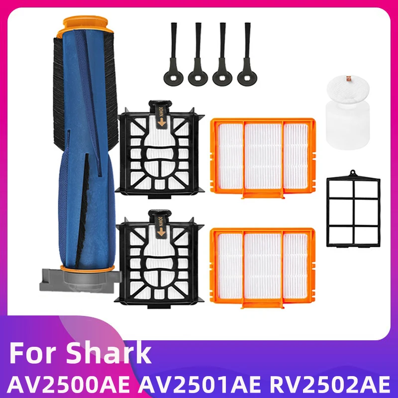 For Shark AV2500AE AV2501AE RV2502AE Robot Vacuum Main Brush HEPA Filter Spare Parts Accessories Kit Pack