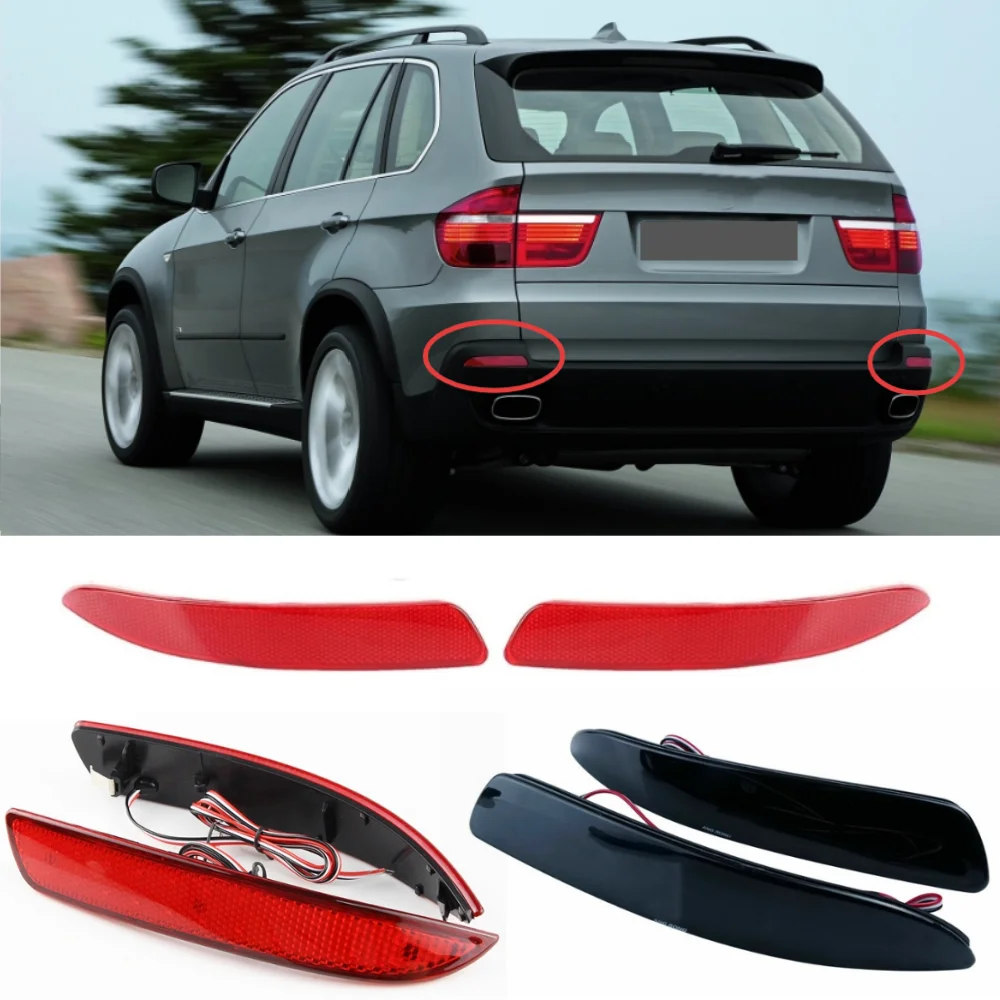 

Для BMW X5E70 2006-2013 светодиодный отражатель заднего бампера автомобиля с жгутом проводов, сигнальная лампа отражения OE: 63217158949/63217158