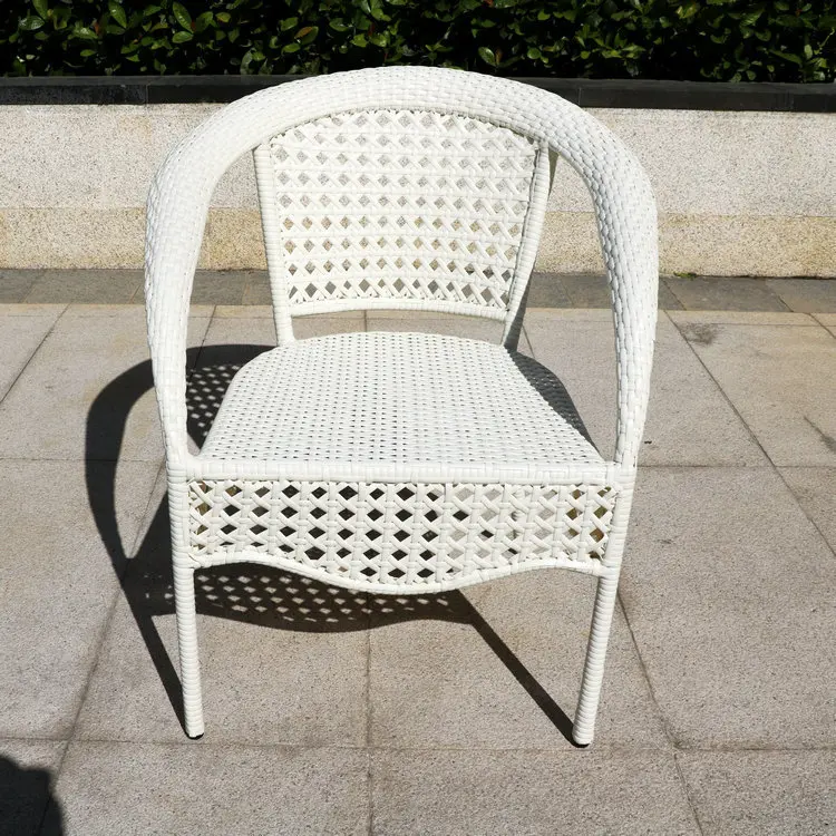 White Rattan Garden Furniture Outdoor Dining Chair set