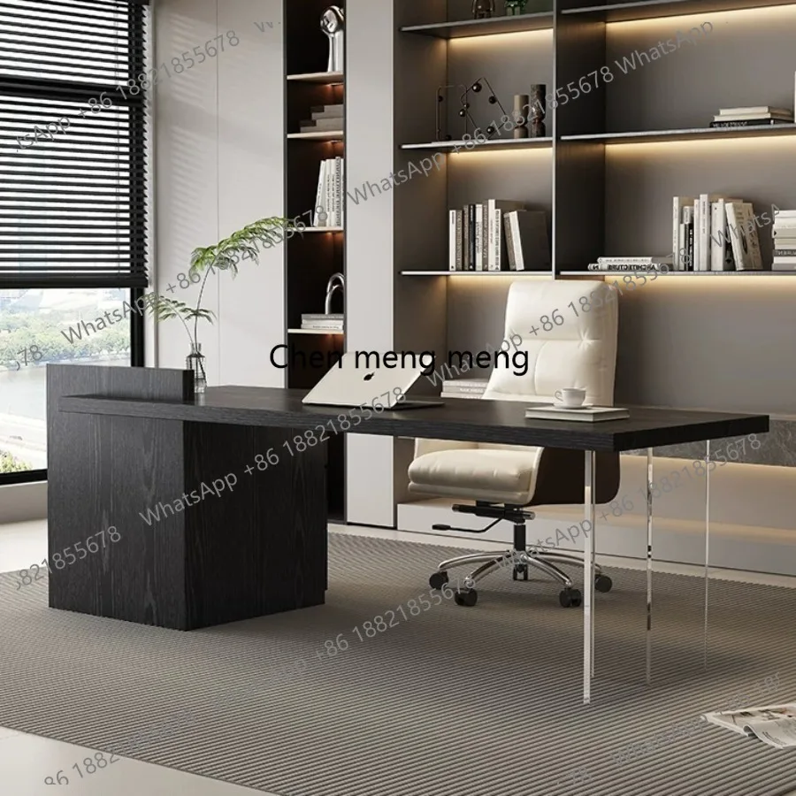 Heavy-duty Minimalist Office Desks Solid Wood High-end Office Desks Luxury Acrylic Office Furniture Scrivanie Per Ufficio