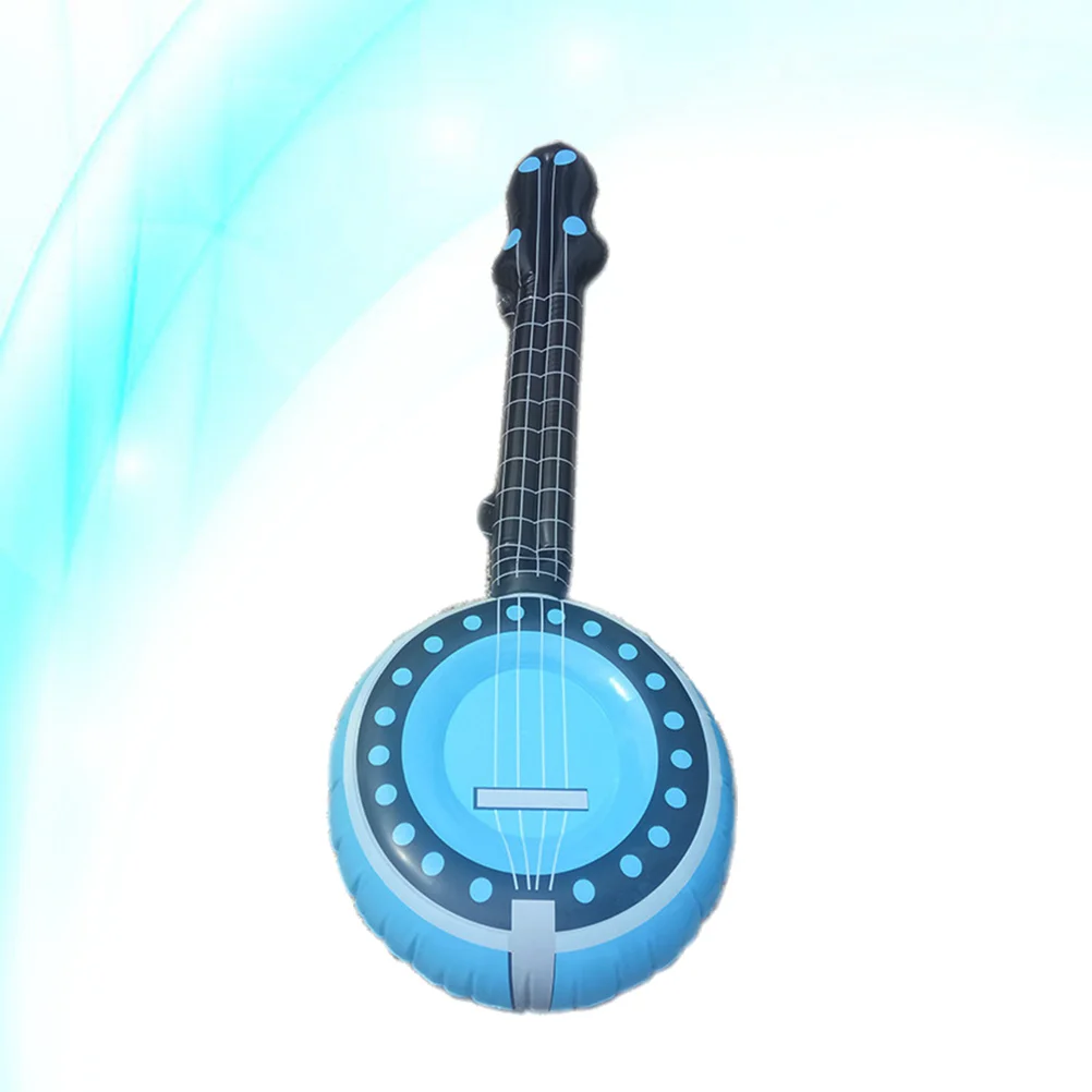 3 pçs criativo pvc inflável lute inflável instrumento musical equipamentos palco adereços brinquedo de música para crianças (70cm lute, azul)