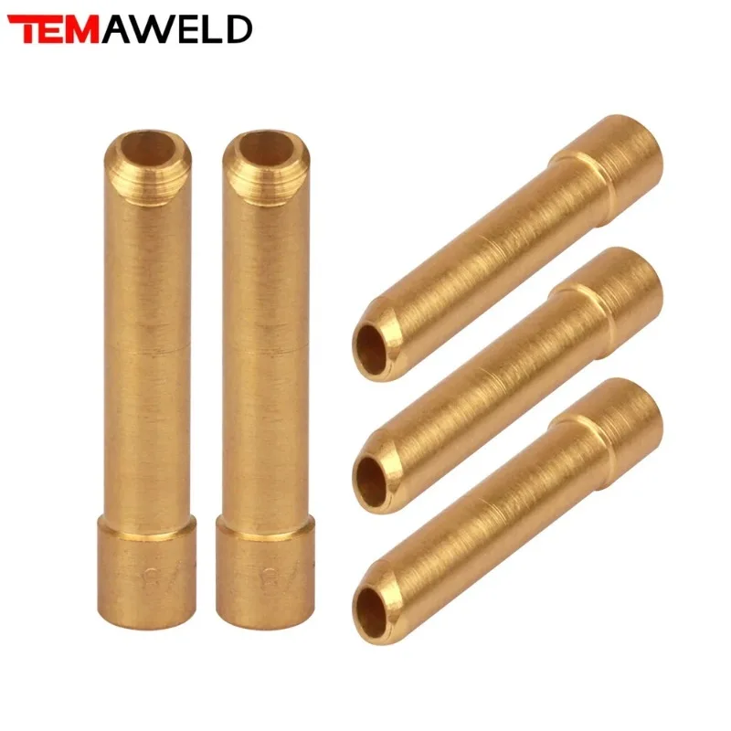 10 adet uzunluk kama Tig Collet 1.0/1.6/2.4MM kaynak sarf Tungsten elektrot Collet 10N24S 30MM WP17 WP18 WP26 meşale için