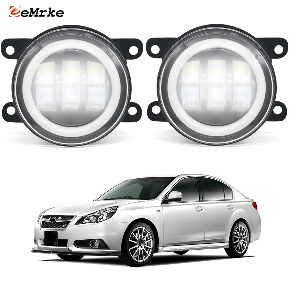 

Пара светодиодных белых желтых ангельских глаз DRL для Subaru Legacy BM 2010 2011 2012 2013 2014, противотуманные фары в сборе с линзами указателя поворота
