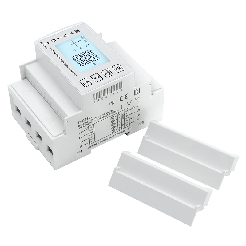 Bi-Directional Three-Phase Smart Modbus RS485 Multi-Function Din Rail Energy Meter 45~65Hz Class 1 999999.99Kwh