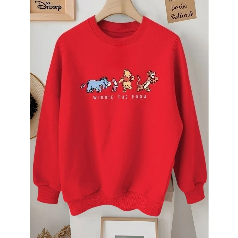 Autumn/Winter Disney Simple and Versatile Winnie The Pooh Trendy Printed Women's Fashion Casual Sweatshirt Fashion Sportswear