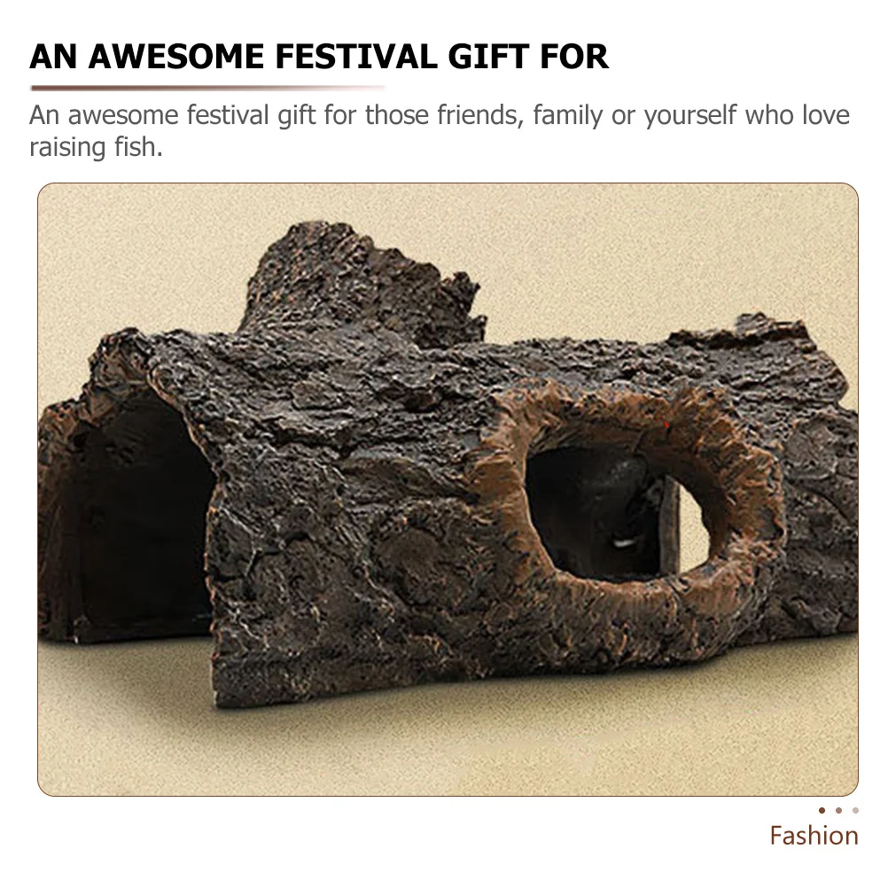 

Aquarium Shelter Cave Resin Fish Tank Decor Realistic Lifelike Fish Hideout Decoration for Freshwater Saltwater Shrimp Turtle