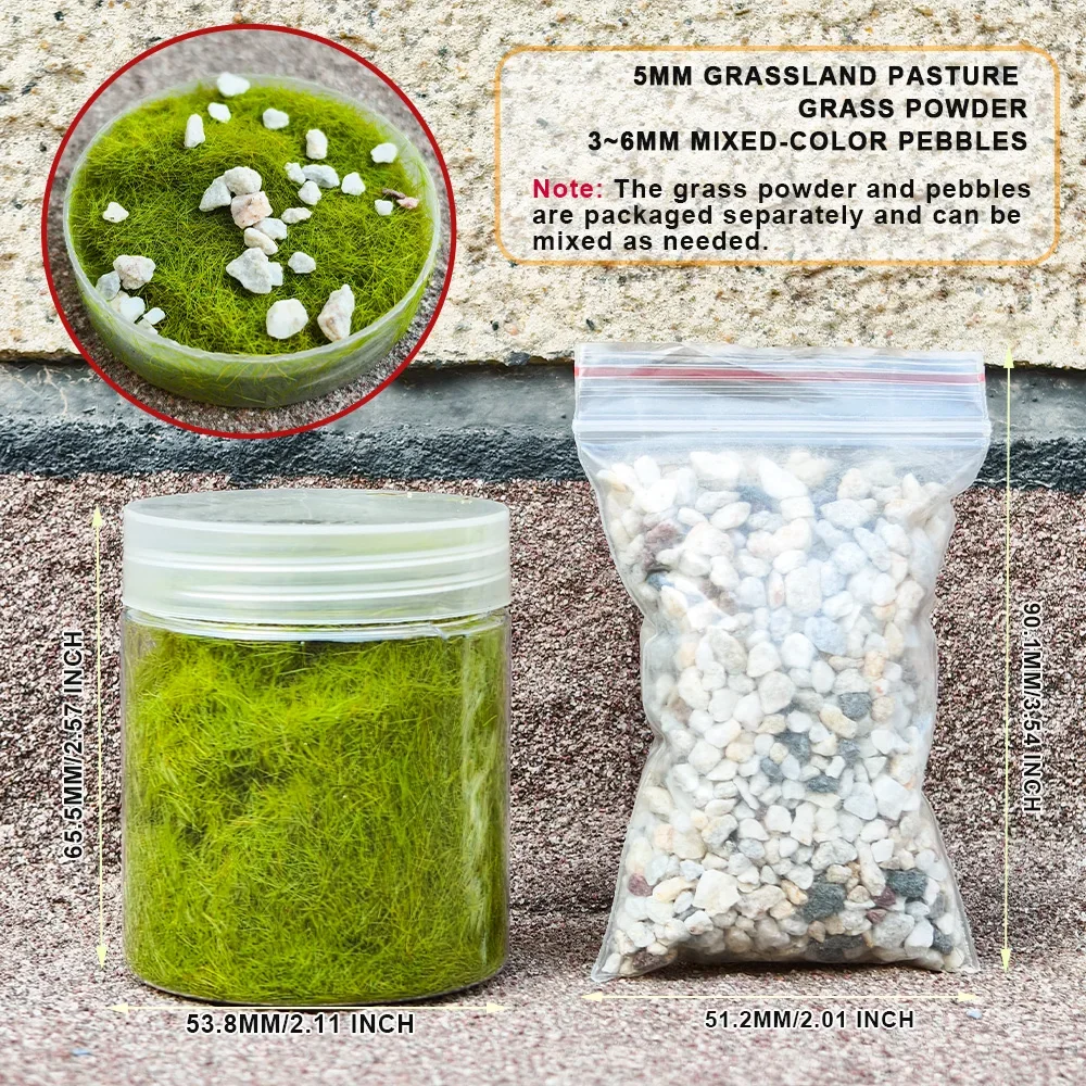 Diy Modellierung Statisches Gras Flock Stein Landschaft Basismaterial Kit Gelände Kit für Modelleisenbahn Fee Garten Diorama Landschaft