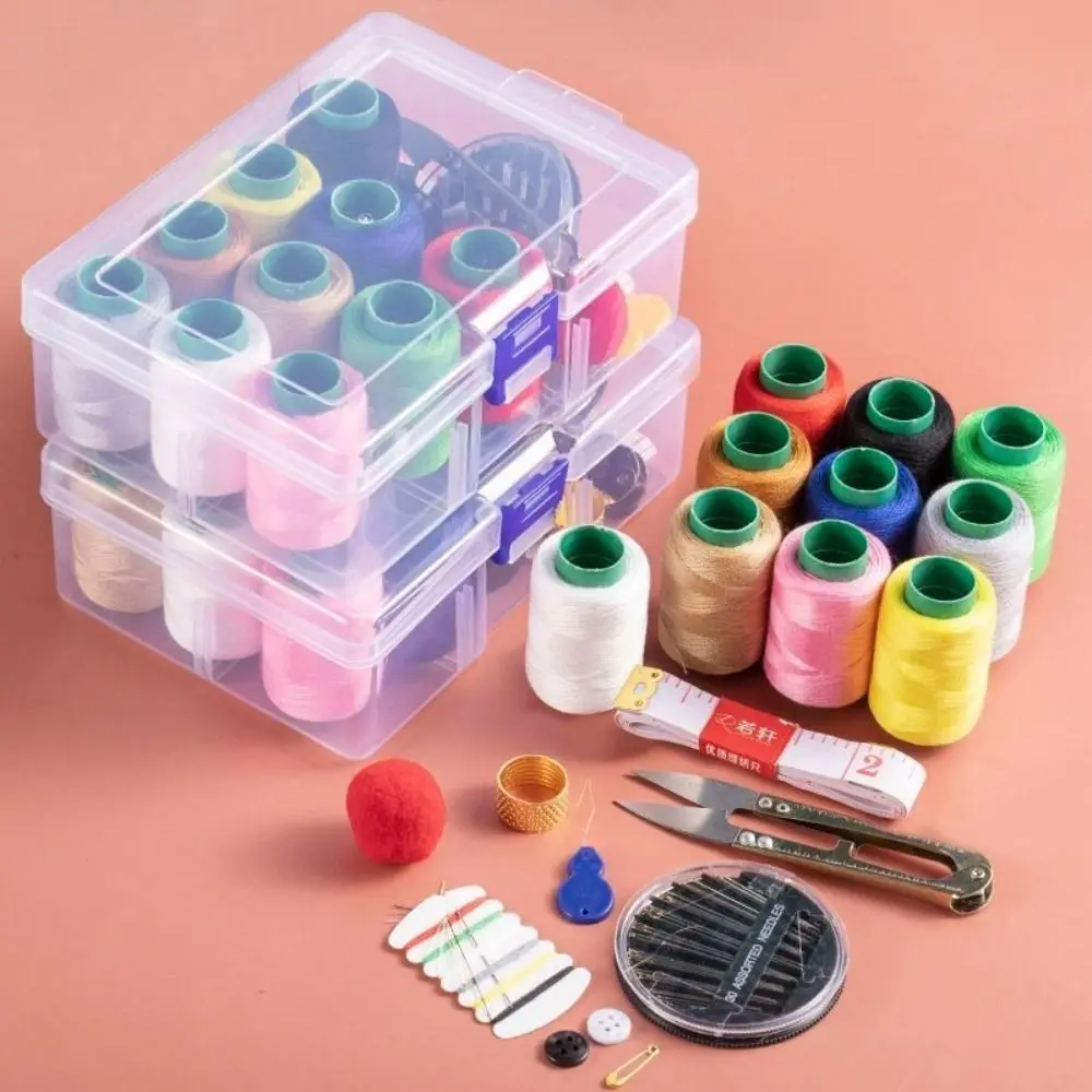 DIY-Nähset mit zehnfarbigem Garn mit Aufbewahrungsbox, Nähbox, Nadel- und Faden-Set zum Quilten, Faden, Nähen, Sticken, Basteln