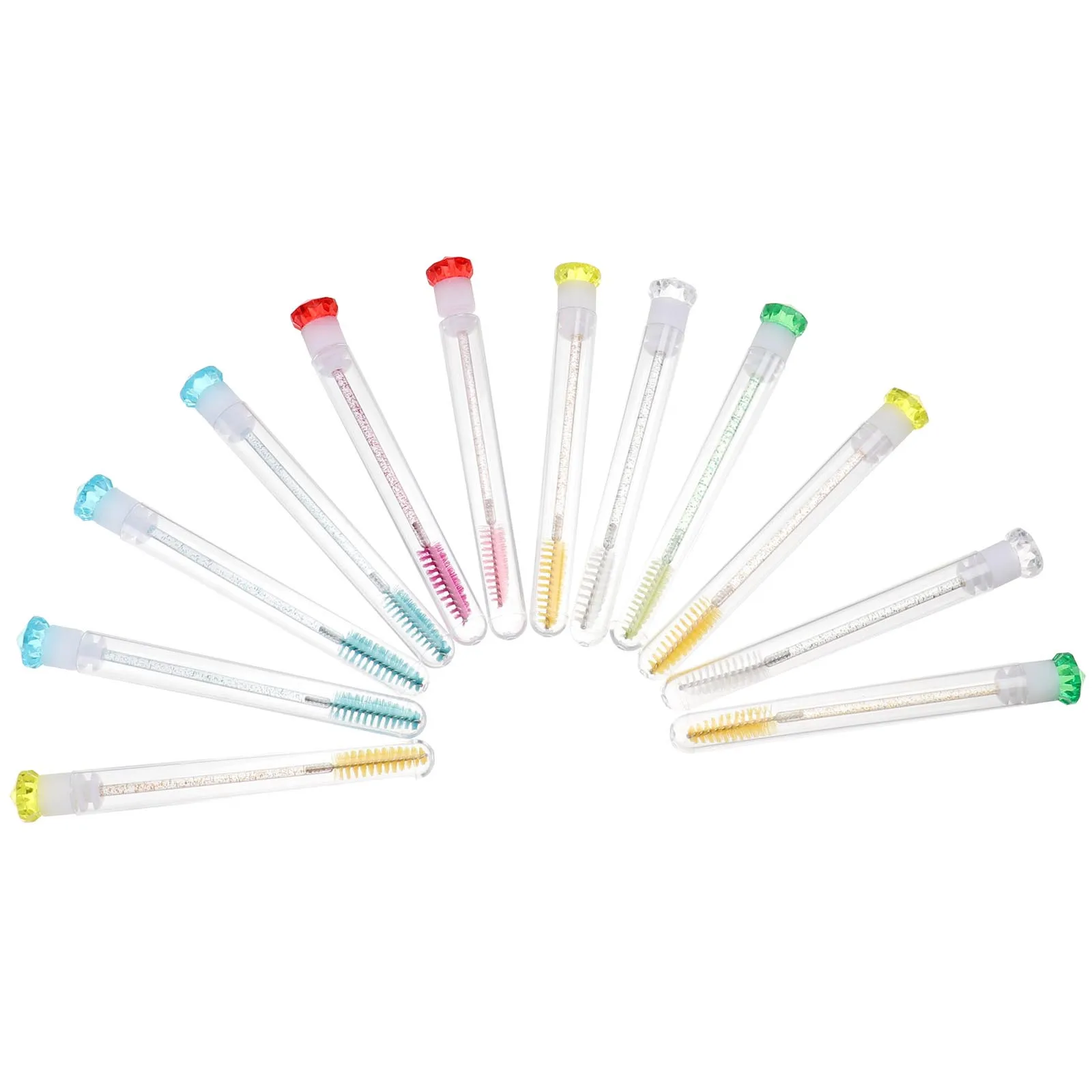 

12Pcs Eyelash Brush Wand Reusable Fiber Applicator Compact Portable for Travel Business Date Easy to Tool