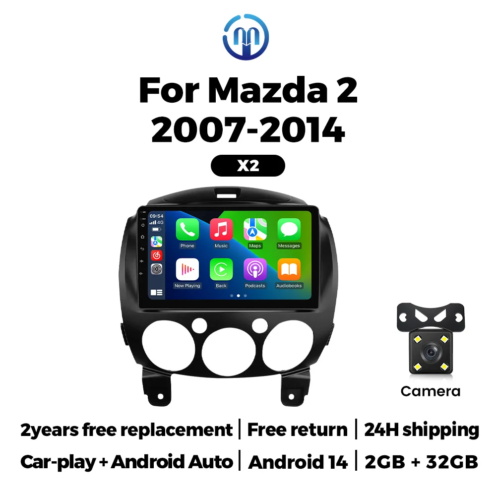 Auto Android Radio Voor MAZDA 2 Mazda 2 2007 2008 2009 2010 2011 2012 2013 2014 Multimedia Speler GPS 2din Autoradio Carplay Stereo