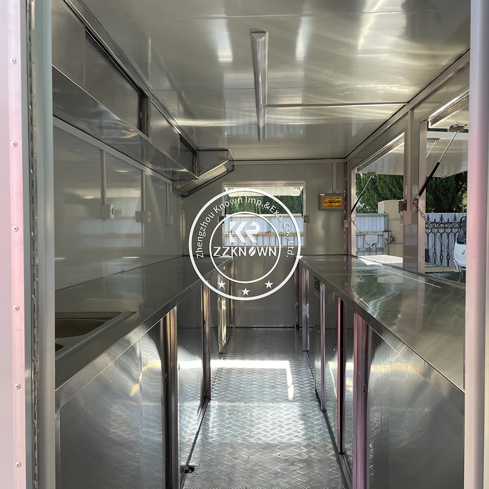 รถพ่วงขนาดเล็กสำหรับขายอาหารมีอุปกรณ์ครบครัน OEM ODM รถลากมันฝรั่งเกลียวขนาดเล็ก