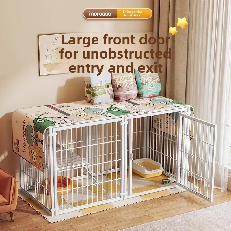 Dog Kennel Fence Large Medium Small Top Covered Cat Villa Enclosure Home Use Pet Supplies Pet Fence Dog Cage Cat Cage Modular