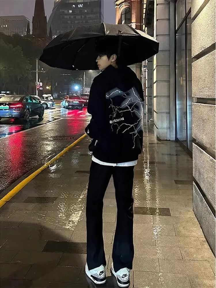 Bla High Waist Slim Fit Straight Leg Jeans Herren Herbst Winter American High Street Vibe Knife Bootcut Jeans