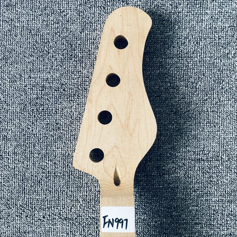 FN997 Natural Maple Semi Finishing 4 String Electric Bass Neck Custom Order for Bass Guitar DIY Replace No Frets No Paints