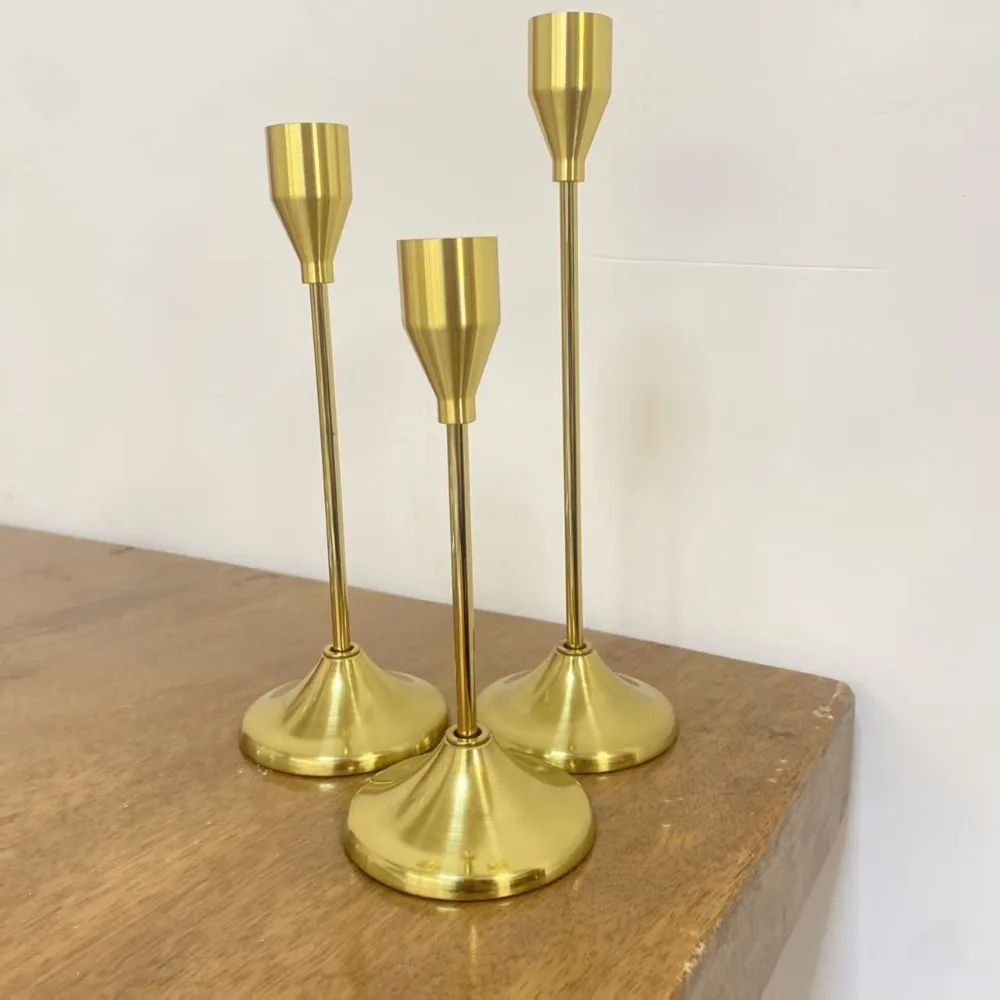 3 Piece Metal Metal Candle Holder Home Decor Candelabra Party Decoration Ornaments Table Candlestick Stand