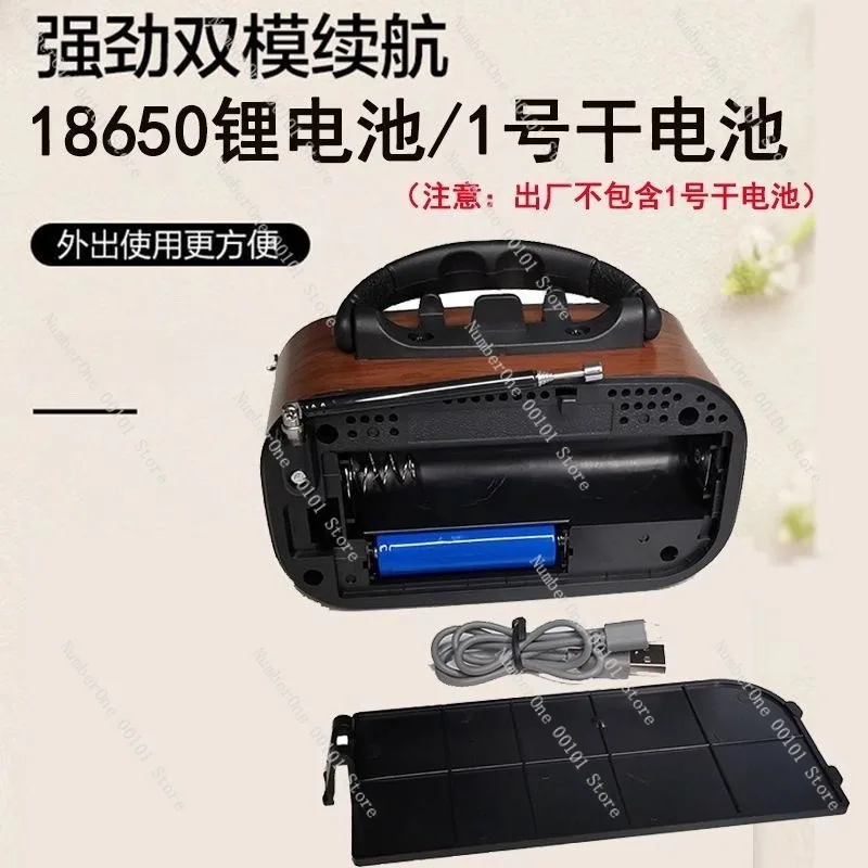Retro Solar Multi-Functional Radio,Bluetooth Speaker with USB Playback,Portable Three-Band FM/AM Card Radio for Outdoor Use