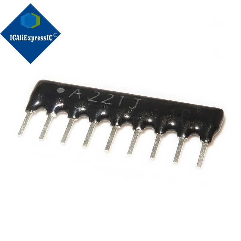 20pcs/lot DIP exclusion 9pin 220 ohm 220R A221 A221J  Resistor In Stock