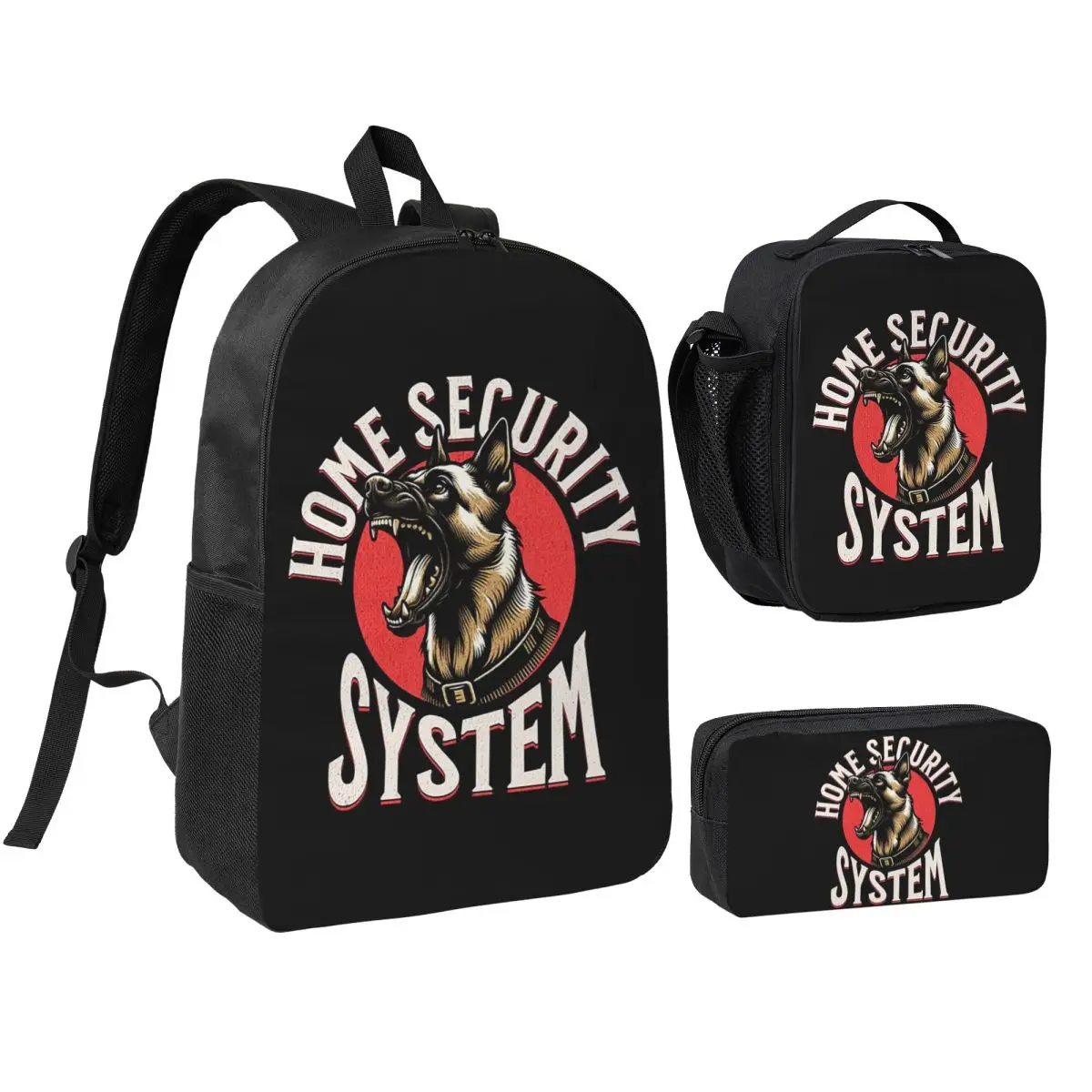 K9 Unit Malinois Belgian Shepherd Dog Backpack Boys Girls BookBag School Bag Shoulder Bags 3ps Insulated Lunch Bag Pencil Case