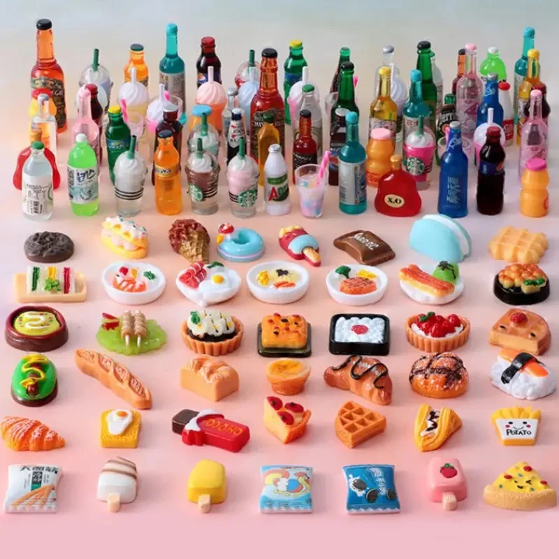 新しいスタイル、様々な色、スタイル、数量、ランダムな食品と遊びセット、パン、ドリンク、ドーナツ、一部のモデル、子供向けギフト