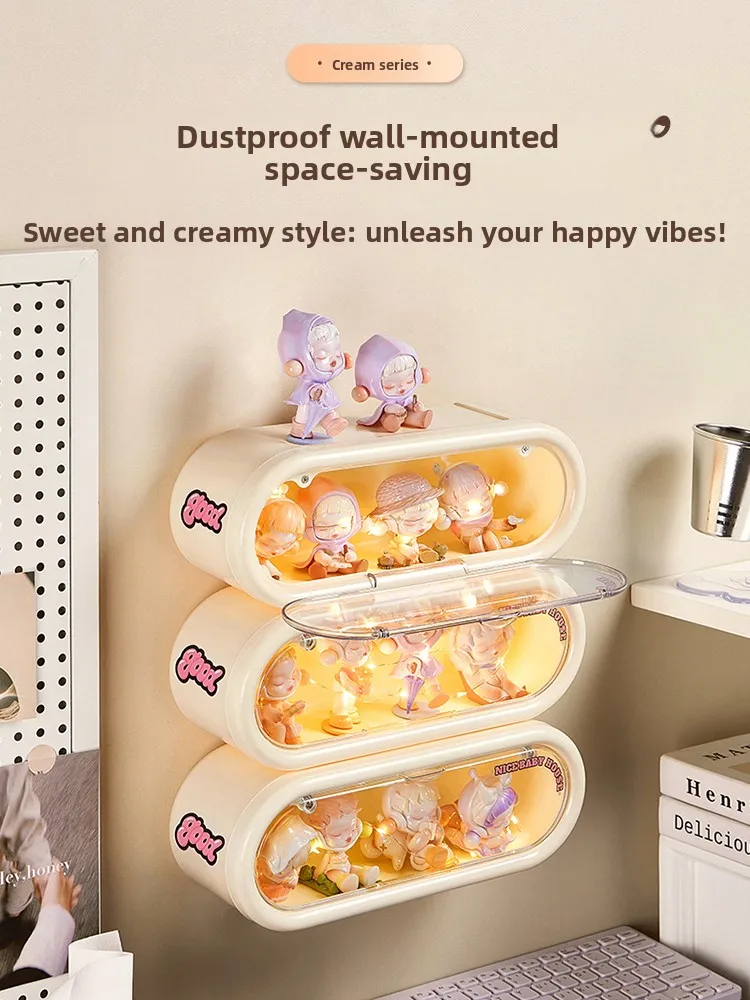 

Blind box storage display stand Wall-mounted wall display box Suitable for POP MART small figure dust storage box