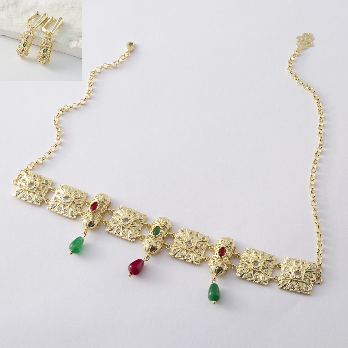 

New Exquisite Set Necklace Earrings Women's Wedding Traditional Accessories Exquisite Jewelry