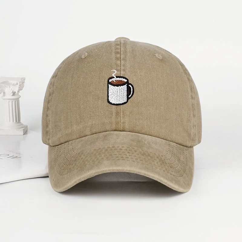 Gestickte Baseballkappe mit Kaffeetassen-Print – verstellbarer Unisex-Sonnenhut für Kaffeeliebhaber, perfekt zum Laufen und Angeln – Detail 5