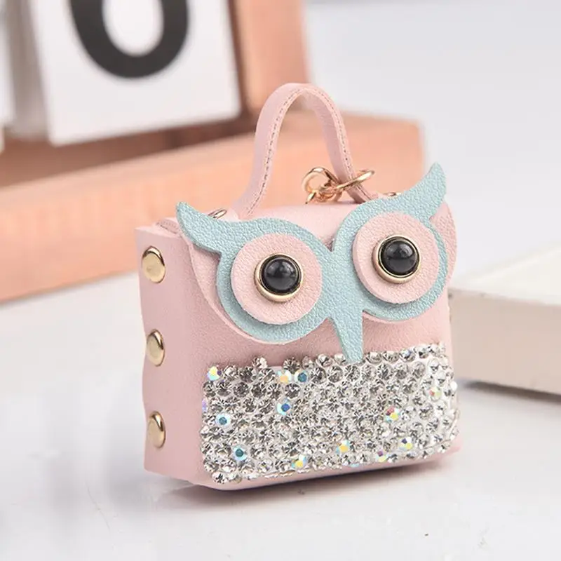 Cute Bag Keychain Cute Keychain Key Ring Pendant Cute Key Ring Pendant Cartoon Owl Design Leather Owl Tassel Coin Purse Keychain