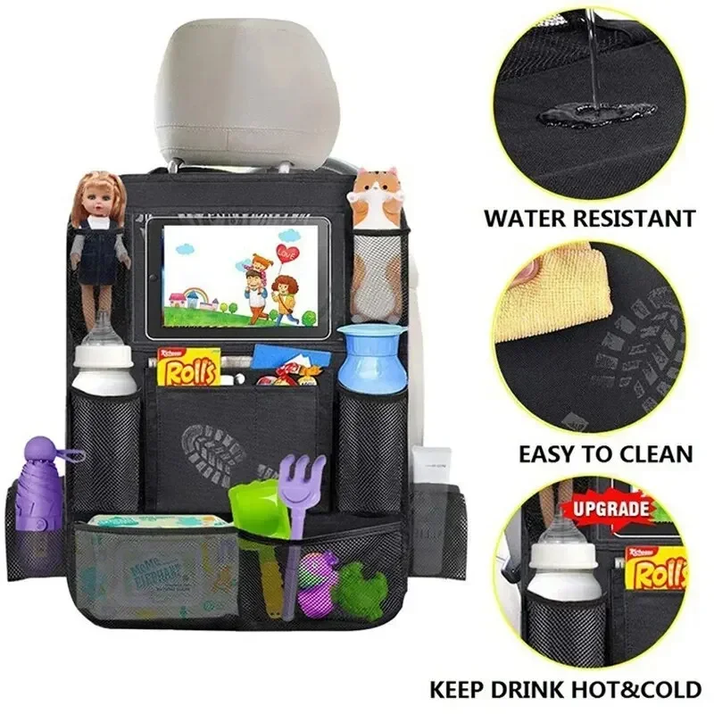 Car Seat Organizer Oxford Heavy-duty Storage Box for Family Travel Tablet Computer Snack Rack Leak Proof and Kick Proof - Image 4