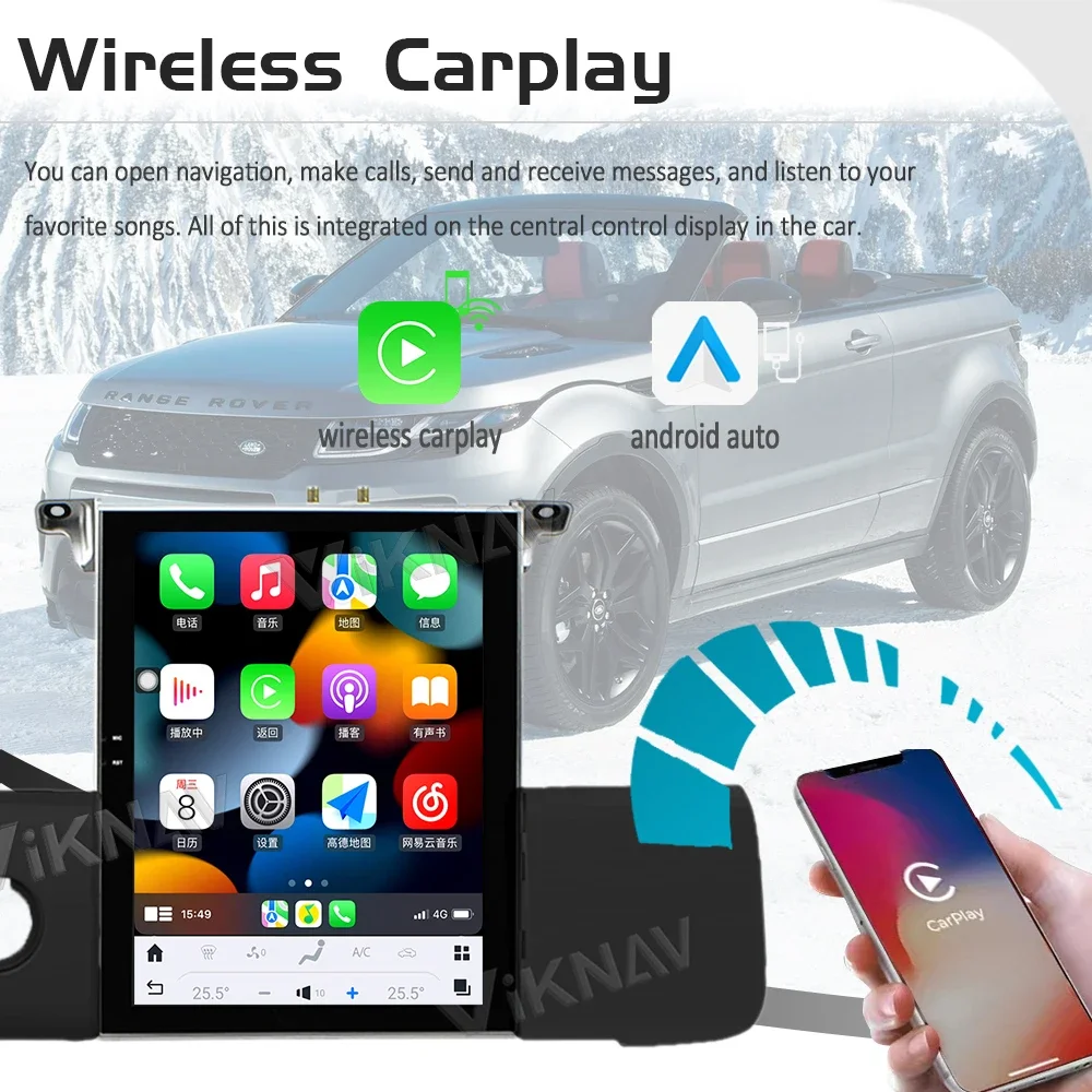 مشغل راديو السيارة 8G 128GB لسيارة رينج روفر سبورت L320 2009-2013 نظام ملاحة GPS للسيارة أندرويد 11 Carplay اللاسلكي