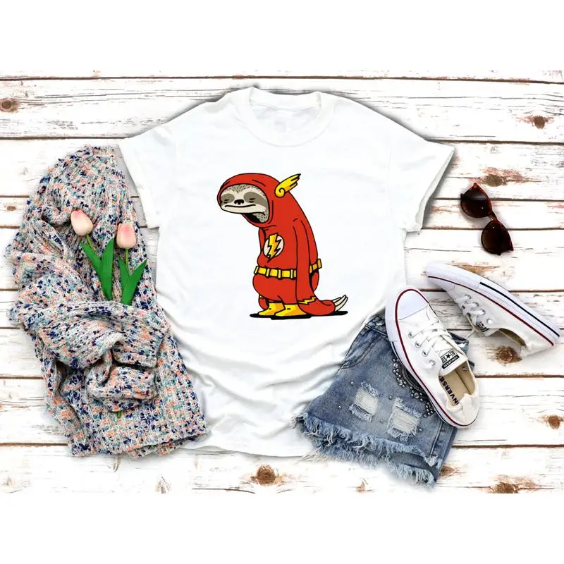 فلاش الكسل مضحك امرأة 3 4 قصيرة الأكمام أعلى جودة تي شيرت A133