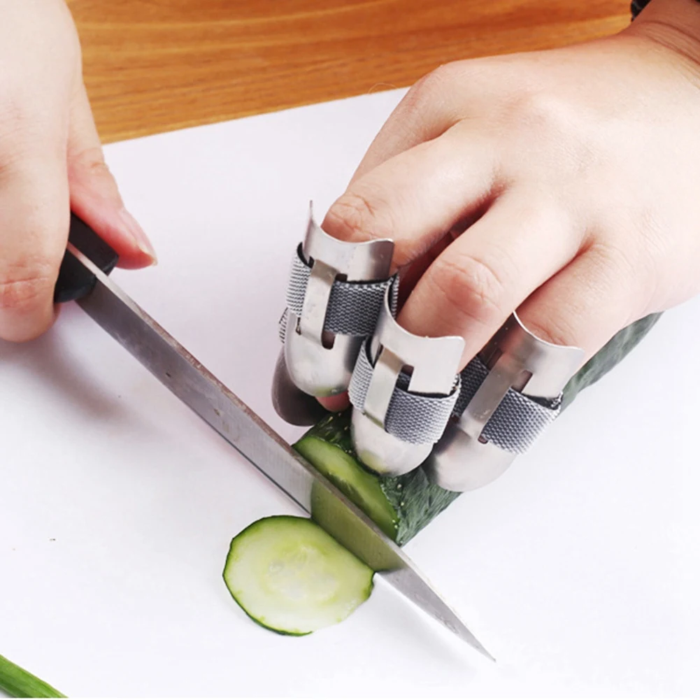 J1UL1N Stainless Steel Finger Guard,Finger Protectors Finger Guards For Cutting Food,Multifunctional Finger Hand Protector