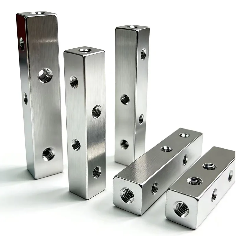 Aluminum Rectangular Connector Block, M3 M4 Threaded Hole, Multi-side Nut Fastener for Acrylic, Robot Frame & Bridge Joint