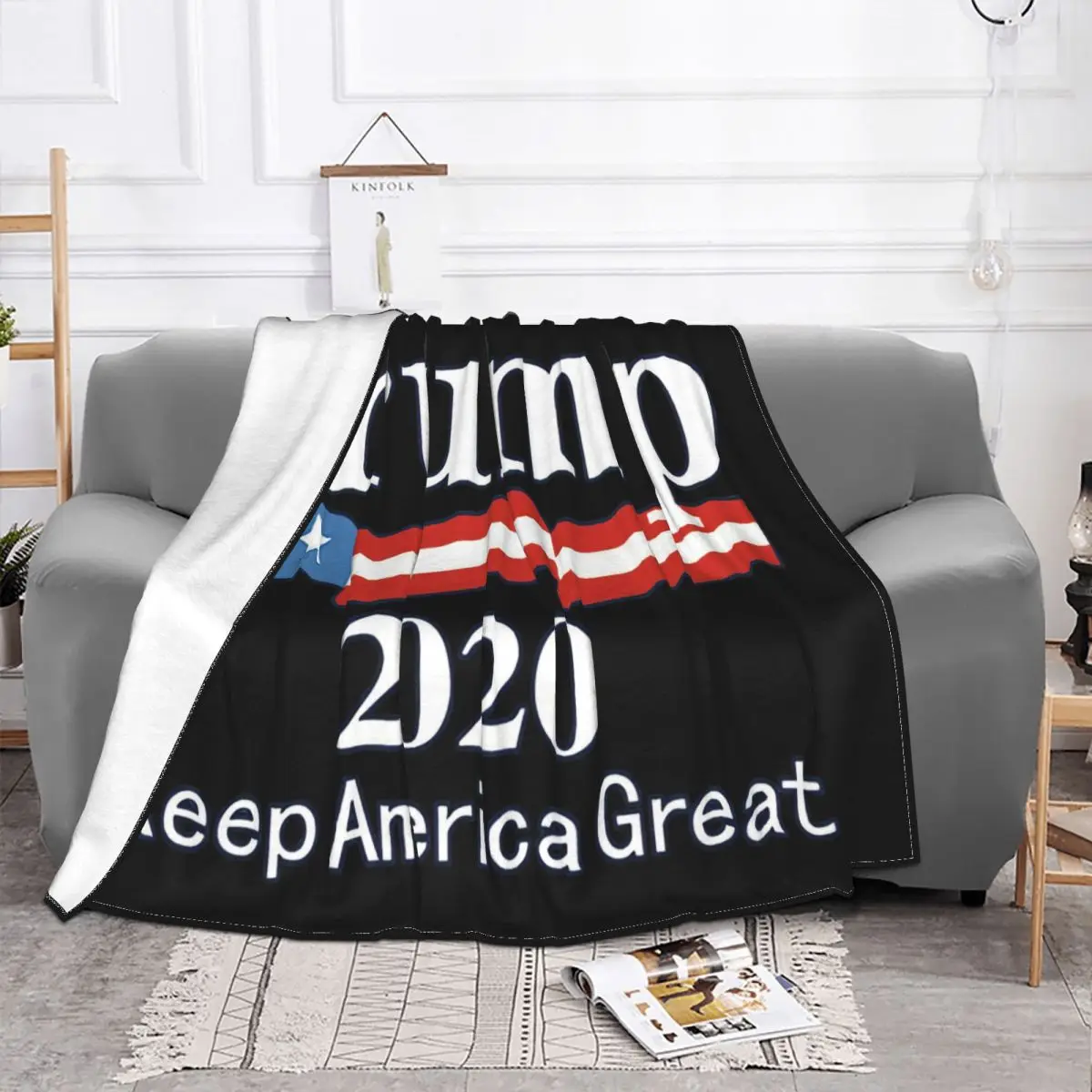 Trump 2020 Maga Keep America Great Campaign Election Heat Transfer Tee Trend Throw Blanket