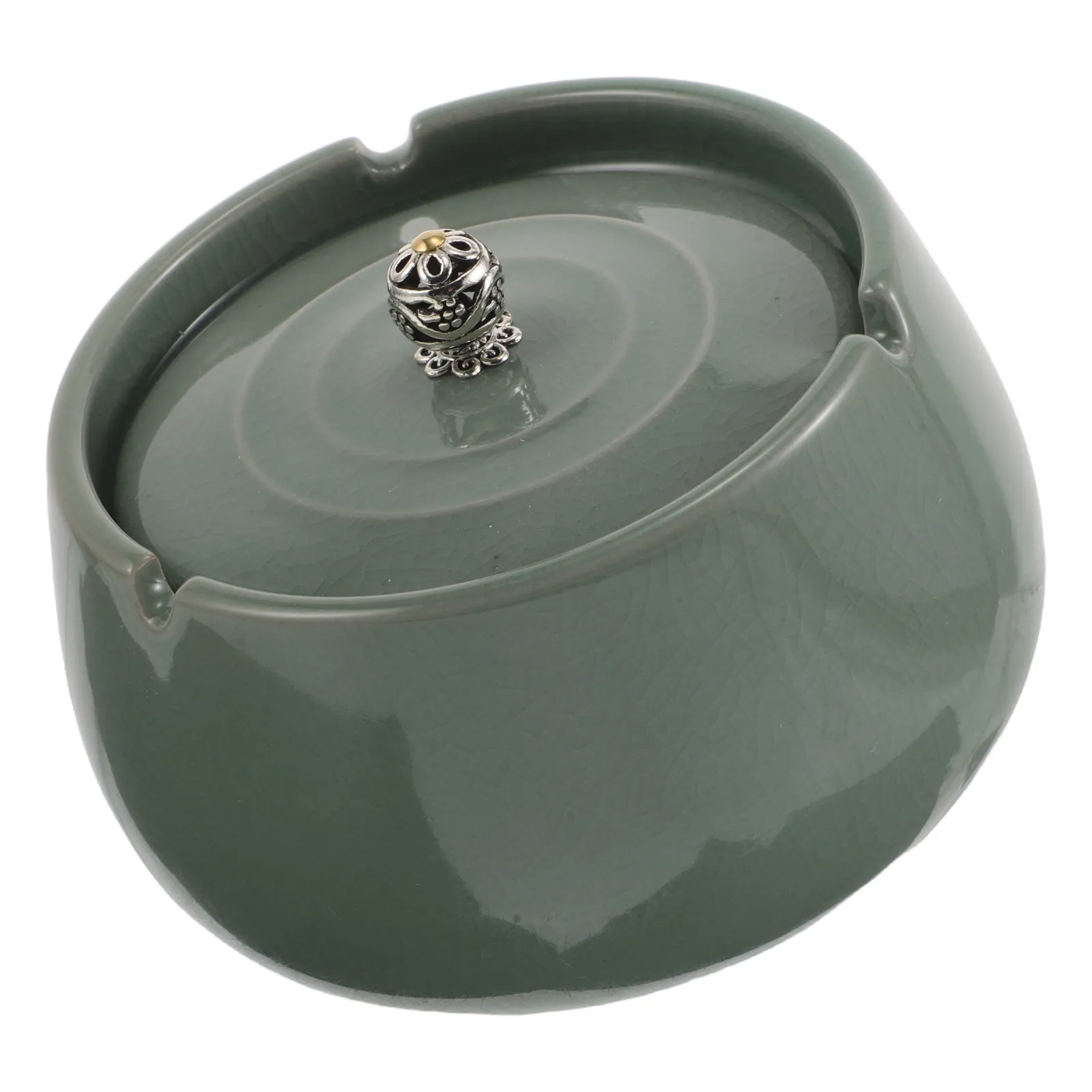 

Пепельница из фарфора в китайском стиле с крышкой для улицы, светло-зеленая, для патио